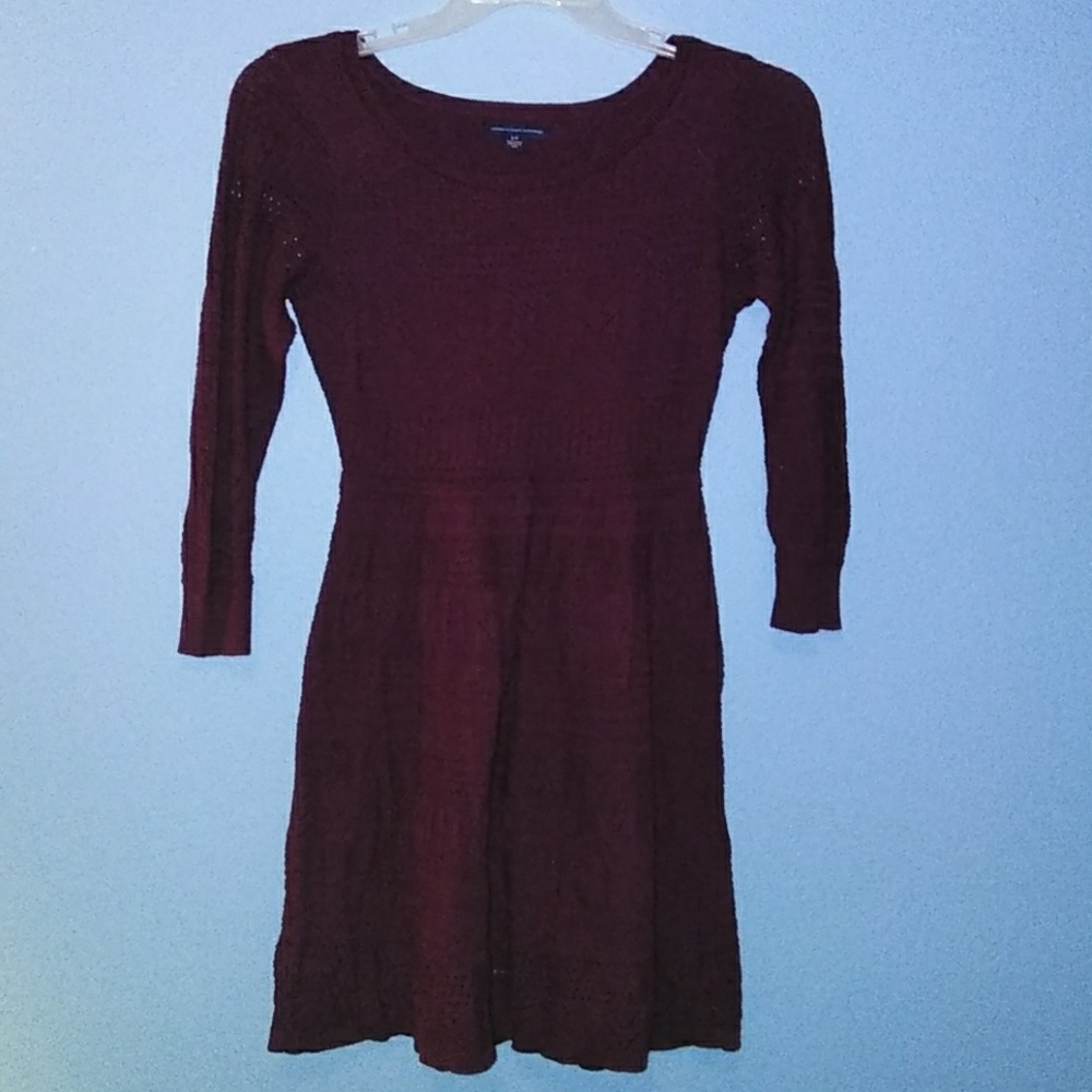 Burgundy sweater dress